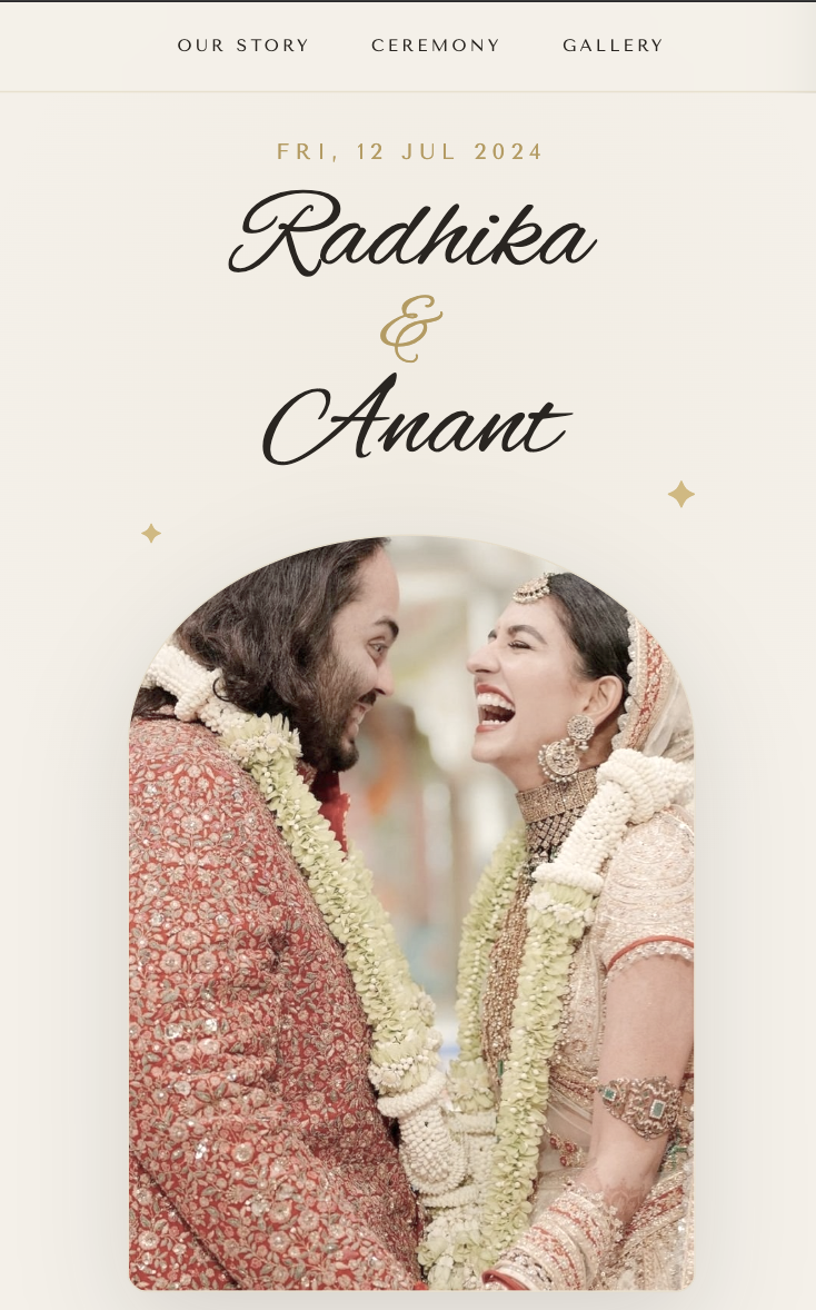 Oak & Stone wedding website template