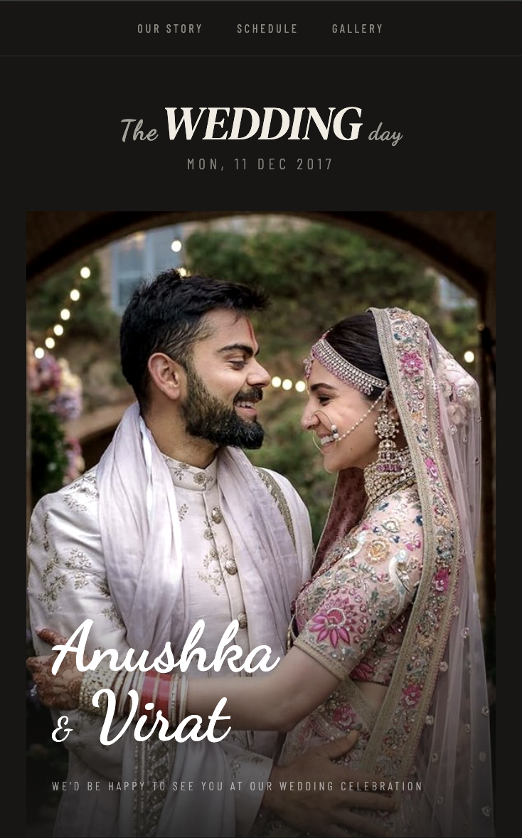 Vintage Reel wedding website template